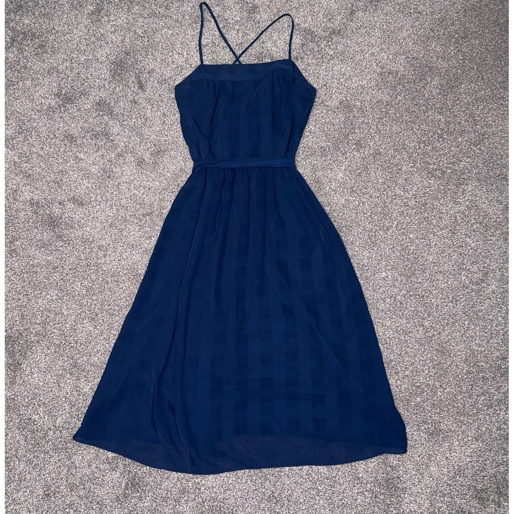 New Raves‎ Women's Fit & Flare Navy Blue Knee-Length Dress Size 5